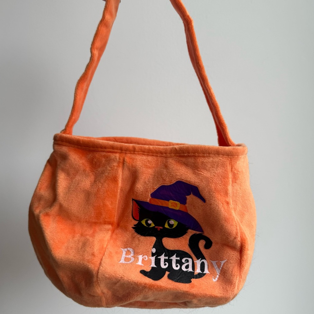 Halloween Cat Shoulder Bag Orange Plush Personalized Brittany